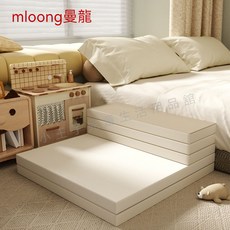 加厚XPE床邊爬行墊，防水防摔，寶寶安全遊戲墊，家用折疊地墊, 【升級XPE】奶酪色-5段摺疊可變步梯,160*50*4CM, 1個