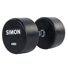 사이먼아령 덤벨 순정고무코팅 블랙, 1개