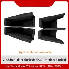 모델 Y 주니퍼 3 하이랜드 차량 도어 사이드 수납함 팔걸이 폰 컨테이너 정리함 핸들 포켓 트레이, 25 MY Flock 4PCS