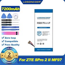 ZTE SPro 2 II S MF97 어큐뮬레이터 6 와이어 프로젝터용 배터리 7200mAh Li3863T43P6hA03715