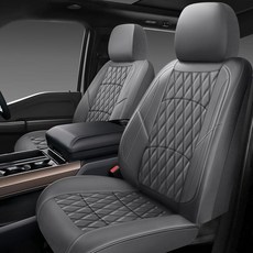 NS YOLO 가죽 카시트 커버 대부분의 자동차 SUV 및 세단에 범용 핏 방수 럭셔리 인조 가죽 쿠션 2개의 시트 프로텍터 (블랙 및 레드 전면 쌍 - 시트 2개(운, Front Pair-2 seats(driver and, 회색