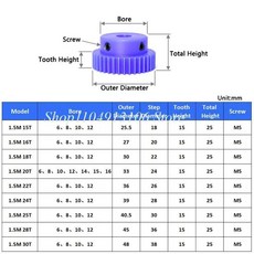 플라스틱 기어 보어 사이즈 블루 나일론 스퍼 피니언 톱니 모드 모터 스텝, C. 20 Teeth, 7. 14mm
