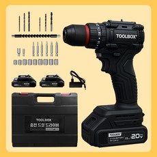 툴박스 20V 전동 임팩 해머 드릴 가정용 렌치 드라이버 세트 배터리 2개 해머기능 추가 T-7718S