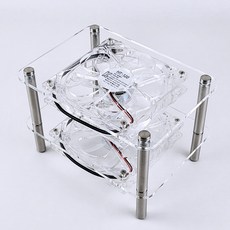 홈앤툴즈 미니피씨 공유기 저소음 120mm USB 쿨링팬 쿨러 (미니 2단), 투명, 1개