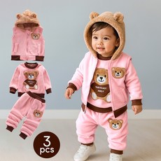 몽실이 벨로아곰 조끼세트상하복 겨울 유아 외출복