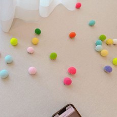 12@4毛絨球 毛球材料 扭扭棒 毛根材料包 可愛別針款毛球彩色毛絨球diy小毛球飄窗窗簾白紗創意diy裝飾, 1個, 毛球別針窗簾配飾20個+2個櫻桃球