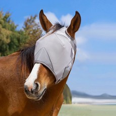 라엘리테고 말 파리 마스크 귀 없는 말을 위한 조절 가능한 해충으로부터 자외선 차단 코 편안한 메쉬 평균 액세서리(L), M