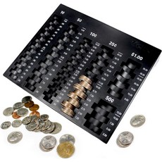 콜리브리 코인 분류 트레이 - 은행 텔러 변경 카운터 카운팅 및 다양한 미국 코인을 위한 6개의 구획 검은색 비즈니스 또는 가정에서 사용하기에 이상적입니다