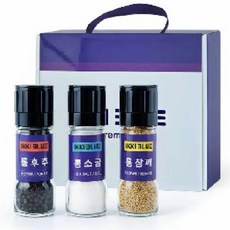 특허 그라인더 특허 소금 3종세트(통소금 통후추 통참깨) 선물용, 1세트, 900g