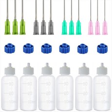 6 개 PCS 접착제 애플리케이터 병 30ml 플라스틱 압착 가능한 드롭퍼 병 둔기 바늘 팁 14GA 16GA 18GA 20GA