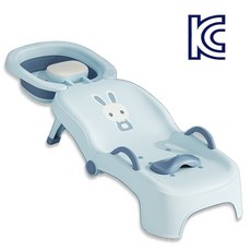 오브제 접이식 샴푸의자 KC인증 유아 누워서 샴푸 목욕 어린이 샴푸 머리감는 샴푸침대, 1개, 08.블루 PVC쿠션(접이식/샴푸대야 포함)