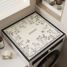 ZOZOFO 세탁기 방수 매트 건조기 드럼세탁기 방수 커버 덮개 매트 냉장고 상단 방진패드, 로맨틱 가든