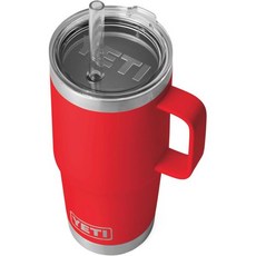 YETI 예티 램블러 빨대 텀블러 25온스 습지 브라운, Rescue Red, 1개