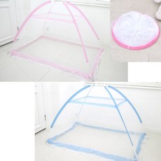 아기방 침대 바닥 촘촘 유아 원터치 모기장 텐트 시골부모님 가성비 아이지킴이 인기 여행, 블루