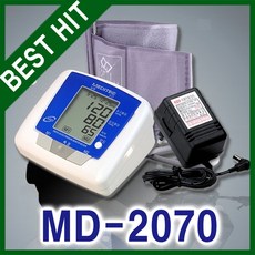 메디텍 자동혈압계 MD-2070(전용 아답타 포함) 국산 가정용 병원용 전자 혈압계, 1세트, MD-2070(아답타포함)