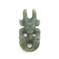 博古珍藏 河磨玉太陽神把玩 125公克 紅山文化風格 早期收藏