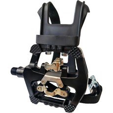 실내 운동 사이클링 및 스핀 펠로톤슈윈써니자전거 호환을 위한 YBEKI 프로급 SPD 자전거 페달 스트랩토 클립 916인치 액슬 밀폐 베어링 + 12개월 보증 토 스트랩 호환, Short spindle