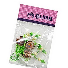 엔케이디 핸드폰줄 매듭 전통 북 연두 3개입