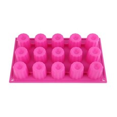 디저트만들기 까눌레틀 까눌레 실리콘몰드 15구, 1개, 파란색