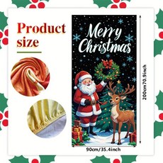 크리스마스 테마의 도어 커튼 설치 및 청소가 용이함 35x79인치 축제 분위기의 집 장식, 01 80x120cm, 01 MULTI, 1개