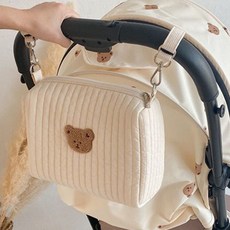 애니위드 유모차 가방 정리 수납함, 아이보리 곰 한마리