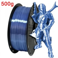 새로운 실크 필라멘트 PLA 1.75mm 1kg 500g 부드러운 Shiney 3D 프린터 재료 다중 골드 브론즈, 01 빠른  Mainland, 47 Silver Blue-500g