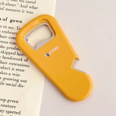 DFMEI 卡通三合一開瓶器磁吸冰箱貼開瓶蓋啤酒起瓶器家用罐頭易拉罐起子, 黃色光板磁吸開瓶器:如圖, 1個