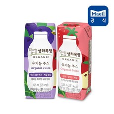 매일 상하목장 유기농 혼합 사과블루베리케일 주스 125ml 24팩+사과딸기케일 주스 125ml 24팩, 단품없음