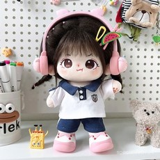 臺灣出貨 20cm娃衣 棉花娃娃 娃衣 棉花娃娃衣服超20釐米玩偶經典校服套裝 娃娃換裝 娃娃配件 娃娃裝 VXIA, 1個, 20cm校服（上衣+褲子）,僅娃衣不含娃娃