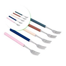 쌍문상회 세발포크 스텐 식당포크 가정용포크 과일용포크 주방포크 샐러드포크 과일포크 롱포크 케잌포크 보겐피노 티포크 후식포크 14cm 업소용포크 40872EA, 크림