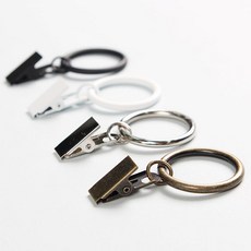 자유공간 커튼집게링 4color 10ea, 핑킹형-블랙