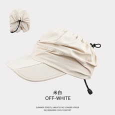 LUCAP 空頂漁夫帽 UPF50+ 涼感透氣 適合戶外活動, 白色