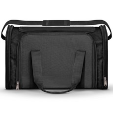 고양이 토끼 기니피그를 통풍 캐리어 경량 접이식 소형 반려동물 반려견 10파운드 베이지 캐리어 가방 사이드 승인 U2013 위한 여행 소프트 최대 항공사, Medium, Black