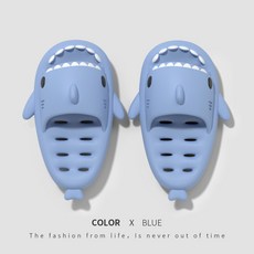 딜라이트홈 상어 EVA 폭신한 미끄럼방지 물빠짐 욕실화 슬리퍼 실내화, 1개, 로얄블루