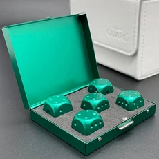 5개 세트 빨강 초록 파랑 알루미늄 합금 주사위 박스 포함 클럽 파티 DND RPG 보드 게임용 테이블, 03 Green Square box