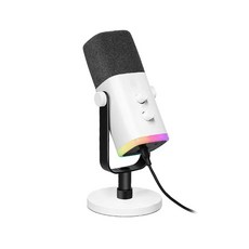 FIFINE AM8 RGB 動圈式麥克風 USB/XLR 錄音室等級, 白色