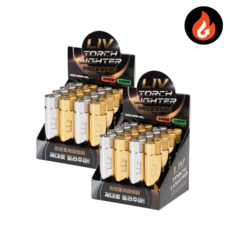 편의점 판매용 국내개발 리브(LIV) 메탈토치 라이터 고급터보, 금은장, 32개