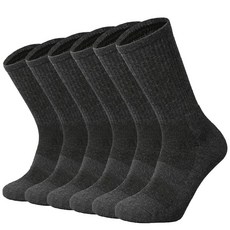 SOX TOWN 남성용 메리노 울 쿠션 크루 양말 아웃도어 하이킹 트레일 퍼포먼스 수분 흡수 경량 여름용 네이비 블루 3쌍 222949, 다크 그레이 3쌍