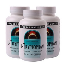 SOURCE NATURALS 左旋色胺酸膠囊 500mg, 60顆, 3個