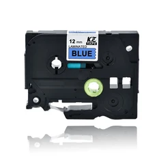 CIDY tz-231 라미네이트 tz p-터치 프린터용 블랙 온 화이트 라벨 테이프 PT-E500W 12mm, 01 12mm, 09 black on blue