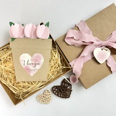 精美花朵心意卡片套裝組 質感信封祝福卡片 節日禮物感謝卡片, 粉, 1箱