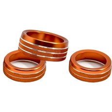 橘色中央空調音量旋鈕飾蓋 鋁合金覆蓋式黏貼安裝 適用14-21 Grand Cherokee, 1個