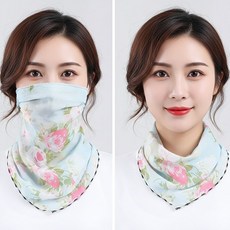 햇볕으로 얼굴과 목을 지켜주는 쿨링 마스크 겸용 패션 스카프, 1개, 민트