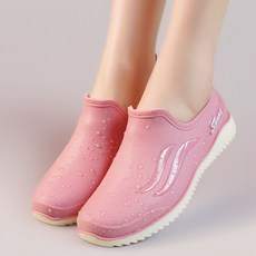해피유통 여성 방수 미끄럼방지 PVC 소프트슈즈 가볍고 유연한 두꺼운굽 워터슈즈