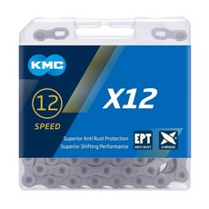 KMC X12 체인 12단 산악자전거로드그라벨 시마노 SRAM 캠파놀로 호환 가능 126 링크 미싱 포함 오로라, 1, EPT Silver