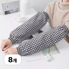 로멀리 체크 면 작업용 팔토시 8p, 블랙