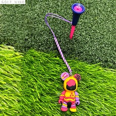 GOLF WIND 高爾夫球釘 tee 卡通熊圖案 附防丟繩, 1個, 橙色,3個, 橙色