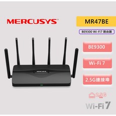 Mercusys 水星網路 MR47BE BE9300 三頻 Wi-Fi 7 路由器, 1個