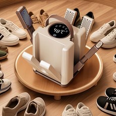 접이식 6암 빠른 신발 건조기 운동화 부츠 소독 냄새제거 살균 다기능 스마트 건조기, 베이지