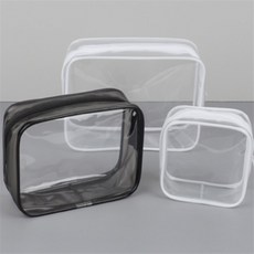 히컴퍼니 PVC 보관 케이스 투명파우치, 중 - 화이트